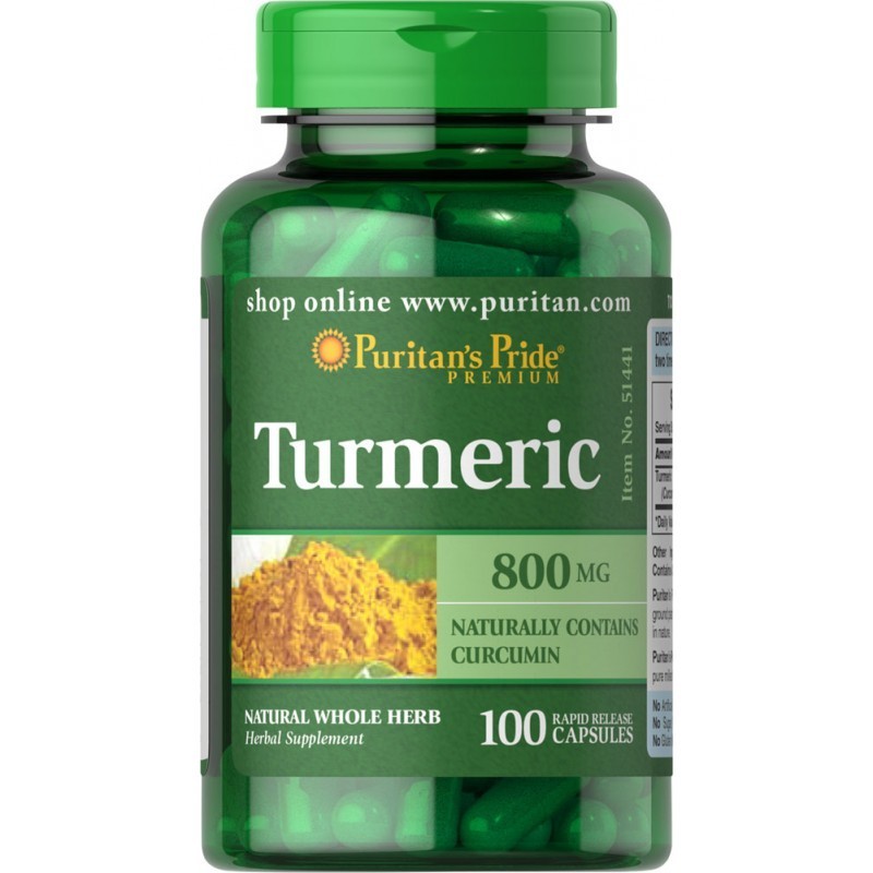 Kurkuma mielona 800mg 100 kapsułek Puritan's Pride Kurkuma mielona 800mg 100 kapsułek Puritan's Pride