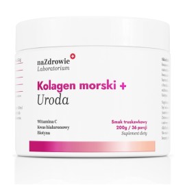 NaZdrowie Kolagen rybi + Uroda 200g Biotyna Kwas Hialuronowy Witamina C