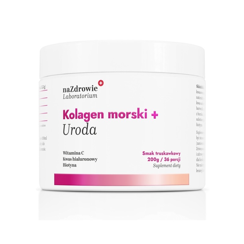 NaZdrowie Kolagen rybi + Uroda 200g Biotyna Kwas Hialuronowy Witamina C