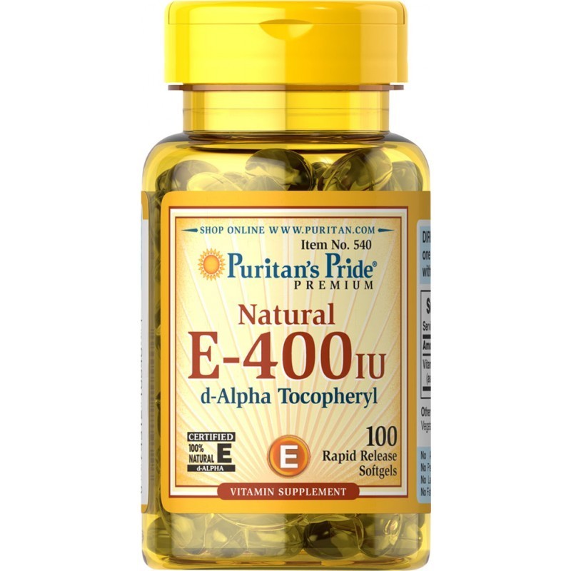 Witamina E 400 IU 100 kapsułek Puritan's Pride Witamina E 400 IU 100 kapsułek Puritan's Pride