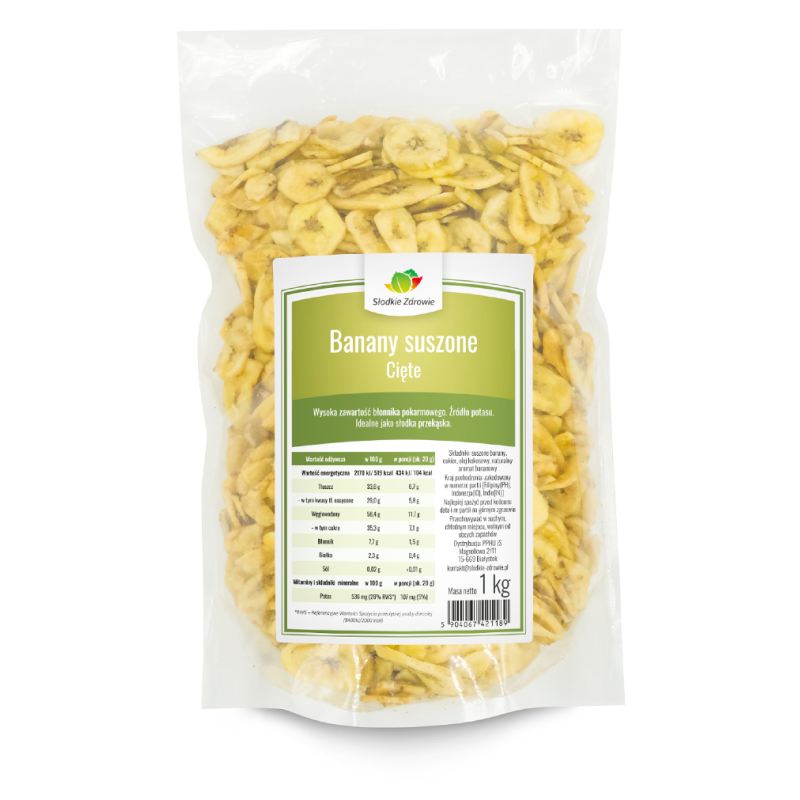 Banany suszone chipsy bananowe 1kg